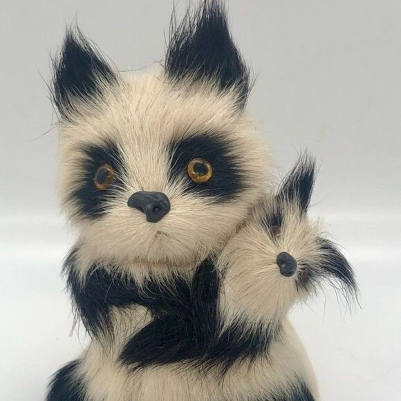 Vintage Mama/Daddy Panda? Fox? Skunk? Bear? w/ Cutest Ever Baby Heavy Fr… - Picture 1 of 14